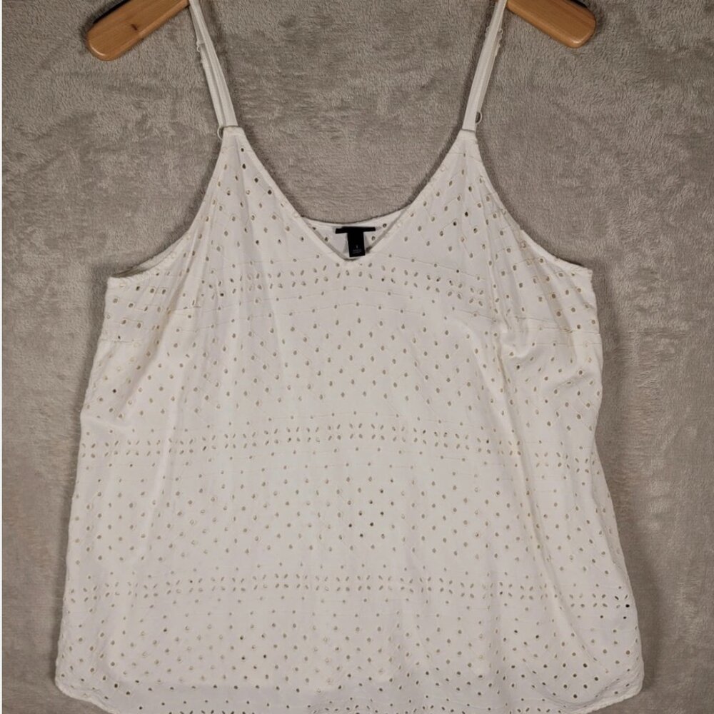 Torrid Eyelet Tank Top Womens Plus Size 1 Cream Boho Sleeveless Summer Blouse - Picture 3 of 10